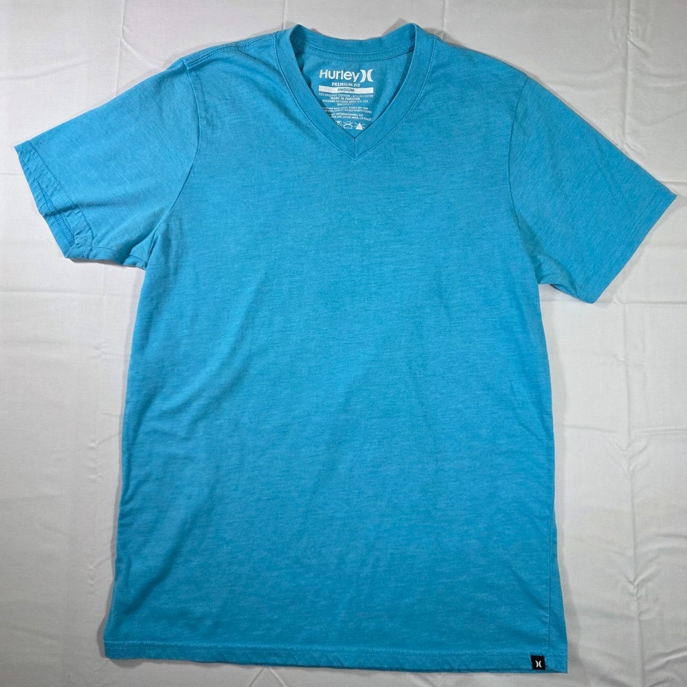 men's bright blue Hurley Premium Fit V-neck med t-shirt